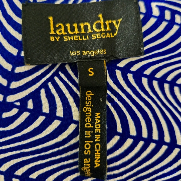 Laundry by Shelli Segal Vibrant Blue and White Patterned Dress/Size S - Picture 2 of 3